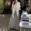 Jaqueta Camisa Branca com Fita Branca Estilo Coreano Proteção Solar para Mulheres, Novo Estilo de Verão, Cardigã Outerwear Solto de Alta Qualidade