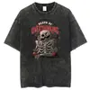 2025 Nuevo Modelo Comercio Exterior Marca Independiente Holgada y Cómoda Retro Y2K Anime Unisex Camiseta Lavada Adulto Camiseta Corta