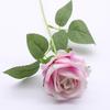 Simulación de punto, rosa europea, rosa de franela individual, flor falsa, boda, novia, mano, decoración del hogar, flor artificial