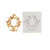 Molde de Silicone Embutido com Renda Estampada Flor Europeia Retro Embutida Forma de Silicone para Assar DIY