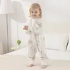 Saco de dormir para bebé, modelo de verano delgado, saco de dormir con piernas separadas para bebé, pijama infantil de algodón de bambú de doble capa, ayuda para dormir anti-patadas