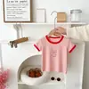 2026 Comércio Exterior Camiseta Infantil de Manga Curta Desenho Animado Verão Meninos Pequenos Tops Finos Roupas de Verão para Meninas