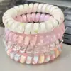 Gomas para el pelo de alambre de teléfono de color gelatina de verano para mujer, diademas de alta gama, accesorios para el pelo elásticos y duraderos