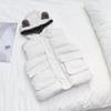 Colete infantil com capuz engrossado para meninos, peça externa, colete quente para bebês meninas, colete com forro de fleece, infantil fofo para bebê