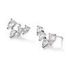 Pendientes de circonita en forma de lágrima más vendidos transfronterizos con cuatro diamantes, diseño angulado, accesorios de vestir delicados y suaves para mujer