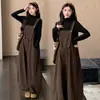Conjunto de Dos Piezas de Mono Casual Coreano de Pierna Ancha + Top Otoño/Invierno 2026 Set de Maternidad