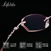 Fanke Life/Life Like Óculos com Borda de Corte Diamante para Mulheres Aro Ultra-Leve de Liga de Titânio Sem Aro para Miopia L948