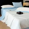 Nuevo Juego de Cubrecama Colcha de Verano Imitación Seda de Cuatro Piezas con Relleno de Algodón, Color Sólido, Lujo Ligero, Sensación Fresca, Colcha de Verano de Seda, Colcha para Aire Acondicionado