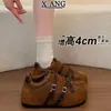 En stock~ Zapatos de entrenamiento alemanes retro de cuero genuino en color marrón para mujer, de punta redonda, mocasines lindos y peculiares, zapatillas casuales, zapatos de tabla