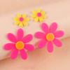 Pendientes de Amazon con costuras fluorescentes explosivas de acrílico con girasoles, pendientes llamativos y distintivos para mujer.