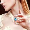 Colar de Diamantes Lágrimas de Anjo de Luxo Europeu e Americano Carlime com Gota de Topázio Azul Pingente de Sereia