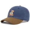 Novo Chapéu Urso Fofo Bordado Retrô Jeans Boné de Baseball Moda Casual Versátil Aba Reta Masculino e Feminino