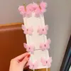 Presilha de cabelo com corrente de borboleta corrente de flor para cabelo presilha de cabelo super fada fofa borboleta rosa um par para crianças