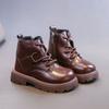 Botas Martin para Niños 2025 Nuevo Estilo Primavera y Otoño Zapatos para Niños Botas Cortas Forradas de Lana para Niñas Botas de Cuero Botas Individuales Estilo Británico para Bebé