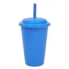 Nueva Taza de Agua Portátil de Plástico de una Sola Capa de PP para Niños con Tapa, Cambia de Color en Frío para Café, Jugo, 350ml con Ventosa
