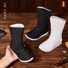 Nuevas Botas de Algodón de Ganso Blancas Negras Estilo Étnico para Niños Botas de Tela para Niños Antiguas para el Hogar y el Exterior