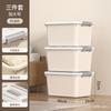 Caja de Almacenamiento con Ruedas para Uso Doméstico, Juguetes, Ropa y Artículos Varios, Caja de Almacenamiento de Plástico de Gran Capacidad con Tapa