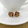 Pendientes Geométricos Retro de Goteo de Aceite con Nudo Concentrico Retorcido Pendientes de Estilo Maillard Literario de Nicho Pendientes Elegantes de Gama Alta