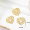 Brincos pingente geométricos simples vazados com diamante, banhados a cobre estilo coreano, ouro 14k real, material para acessórios de joias DIY