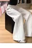 Calça Feminina Branca com Design Solto, Novidade Primavera/Verão 2026 Cintura Alta Fluida Comprimento Total Perna Larga Jeans Scimitar