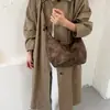 Bolso Tote Retro Simple Estampado de Leopardo para Mujer 2026 Estilo Coreano Gamuza Gran Capacidad Bolso de Hombro Otoño Invierno Nuevo Bolso de Axila