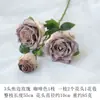 Rosa de 3 Cabeças Estilo Europeu Flor Artificial Flor de Seda Flor Falsa Outono Retro Decoração de Casamento Adereços para Fotografia de Casamento