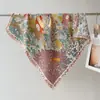 Bufanda Cuadrada de Seda y Lana de Dos Tonos de Doble Cara Nueva 2026 para Mujer, Adecuada como Regalo para Personas Mayores, Bufanda Versátil y de Alta Gama de Seda y Lana
