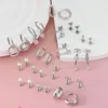 Conjunto de 30 Peças de Brincos e Argolas Populares da Amazon em Aço Inoxidável com Zircônias, Joias para Piercing, Atacado do Fabricante em Estoque