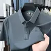 Camisa polo de manga corta sin costuras para verano para hombres maduros, casual de negocios, delgada, versátil, camiseta deportiva para hombre