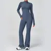 Mono de Yoga de Manga Larga Yuean Transfronterizo con Cremallera Sensación de Nube Deporte de Fitness de Alta Intensidad Mono Ajustado de una Pieza