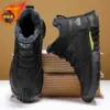 Zapatos de Protección Laboral Cálidos con Forro de Polar para Invierno, Sin Acero, Ligeros, Suela Blanda, Cómodos, Casuales, Versátiles, de Caña Alta, de Algodón para Trabajo, Botas de Nieve