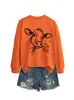 Amazon eBay Estación Independiente Moda Diversión Personalidad Nueva Moda para Mujer Pastoreo de Vacas Diente de León Otoño Invierno Sudadera de Cuello Redondo