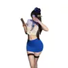 Uniforme sexy de azafata de cosplay, atuendo apasionado, disfraz de oficial de policía mujer, seductor y sensual, minifalda ajustada a la cadera, ropa de dormir, disponible para envío directo