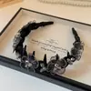 Diadema de Flor Tridimensional de Lujo Ligero de Gama Alta con Dientes para Mujer, con Diadema de Malla de Encaje de Gama Alta, Pinza para el Cabello Antideslizante y Accesorio para el Cabello