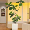 Plantas verdes artificiales de estilo vintage, higuera artificial para la sala de estar, ofreciendo una sensación de lujo ligero y alta gama, plantas verdes artificiales para decoración de interiores