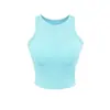 Regata Cinza de Tencel com Sutiã Embutido, Design Americano com Recorte no Ombro, Camisole Curta Feminina 2026