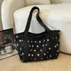 Bolsa de ombro tote de veludo cotelê plissado com poá retrô transfronteiriça, estilo casual, grande capacidade, bolsa de mão, bolsa para o dia a dia para mulheres