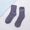 Calcetines de terciopelo de coral de color liso Joker para otoño e invierno, calcetines gruesos para dormir para mujer, calcetines de medio terciopelo, calcetines de tubo para el suelo, venta al por mayor transfronteriza