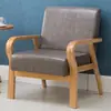 Sofá de Tecido de Madeira Maciça Nórdico, Removível e Lavável, Sofá de Um Lugar para Apartamentos Pequenos, Sofá de Dois ou Três Lugares para Quartos de Aluguel, Hotel, Estilo Simples e Moderno