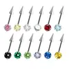 Aleación de Titanio G23 Zircón de Color 5A Cono Puntiagudo Espiral Zircón Aretes para Labio Accesorios Rosca Interna Aretes para Mujer Joyería