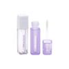 Tubo cuadrado de 3ml 5ml para color de labios de pared gruesa, plástico púrpura semitransparente, maquillaje, brillo labial, paquete de tubo vacío, venta al por mayor