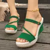 Sandalias de cuña de talla grande para mujer, comercio exterior transfronterizo, nuevo modelo de verano 2026, estilo europeo y americano, sandalias de moda casual de doble uso
