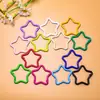 Acessório de fecho de mola de pentagrama colorido pintado metalicamente para chaveiro DIY feito à mão, anel de conexão, acessórios atacado