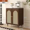 Aparador de Rattan Estilo Francês, Armário de Armazenamento, Armário de Cozinha, Armário de Chá para Casa, Sapateira de Chão para Entrada de Casa