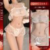 Lingerie Sexy, Uniformes Sexy e Provocantes, Conjuntos Transparentes de Renda Pura Luxúria, Conjunto de Três Peças para Flertar Sem Tirar, Peça Única Dropshipping