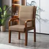 Silla de madera maciza, silla de oficina, silla de conferencia con respaldo y reposabrazos, silla para el hogar para personas mayores, silla ergonómica para computadora