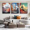 Ventas Directas de Fábrica Pintura de Diamantes 5D DIY Venta Directa de Fábrica Transfronteriza Paisaje Arquitectónico Americano Lleno de Diamantes Decoración del Hogar Sala de Estar