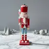 2027 Nuevo 30cm Color Caramelo Cascanueces Soldado Madera Adorno de Escritorio Navideño, Pieza Única, En Stock, Regalo