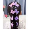 Nueva horquilla trenzada con cadena de perlas de mariposa hecha a mano estilo antiguo para niña, diadema de cuentas con flor para la cabeza de hada princesa