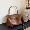 Bolso de mano francés de alta gama con textura suave y parte superior, para mujer, sencillo, de gran capacidad, elegante, tipo bandolera para uso diario.